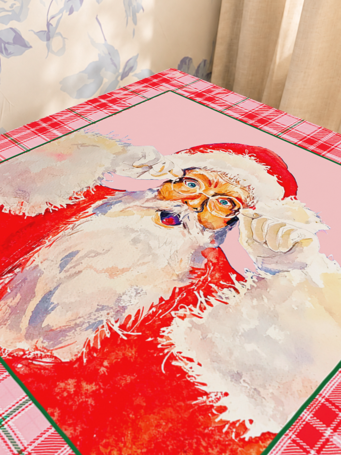 Claus for Celebration mahjong mat — Sunlit Close-up