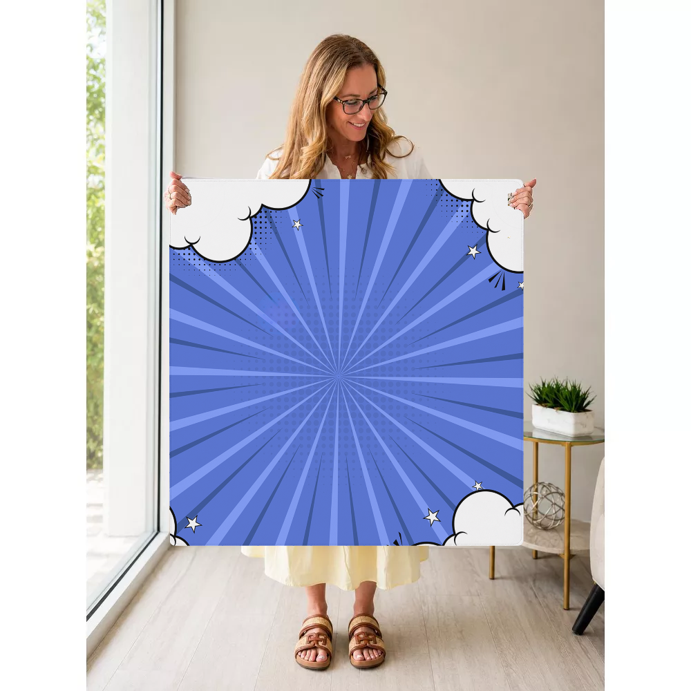 Cloud Nine Blue mahjong mat — Held Mat Portrait