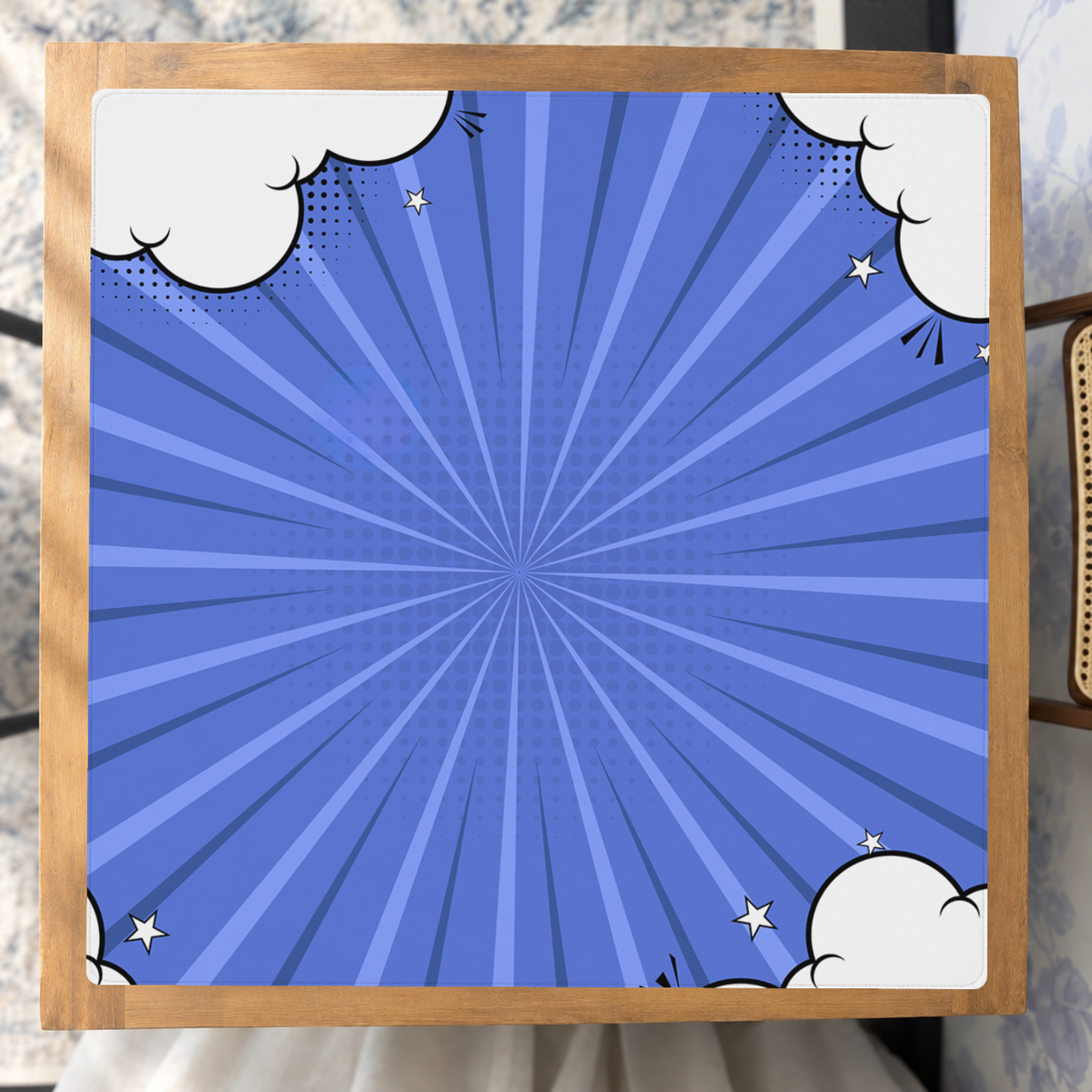 Cloud Nine Blue mahjong mat — Studio Overhead