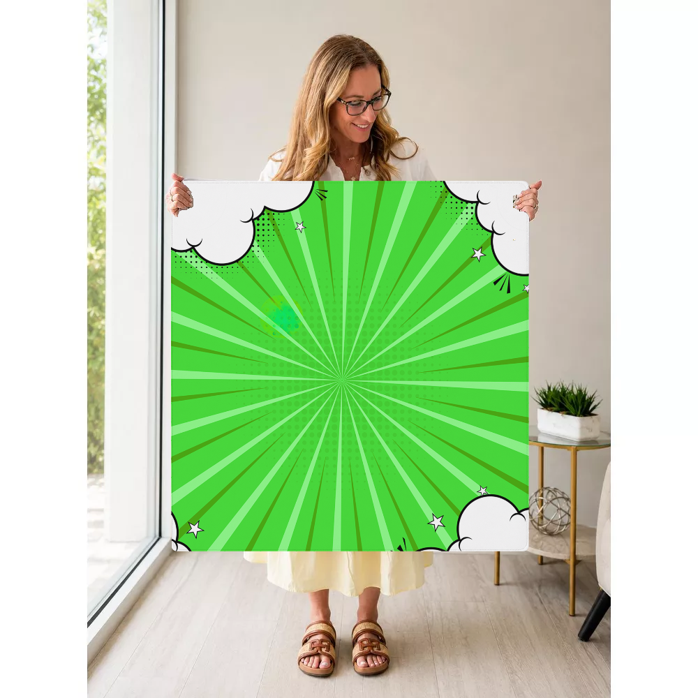 Cloud Nine Green mahjong mat — Held Mat Portrait