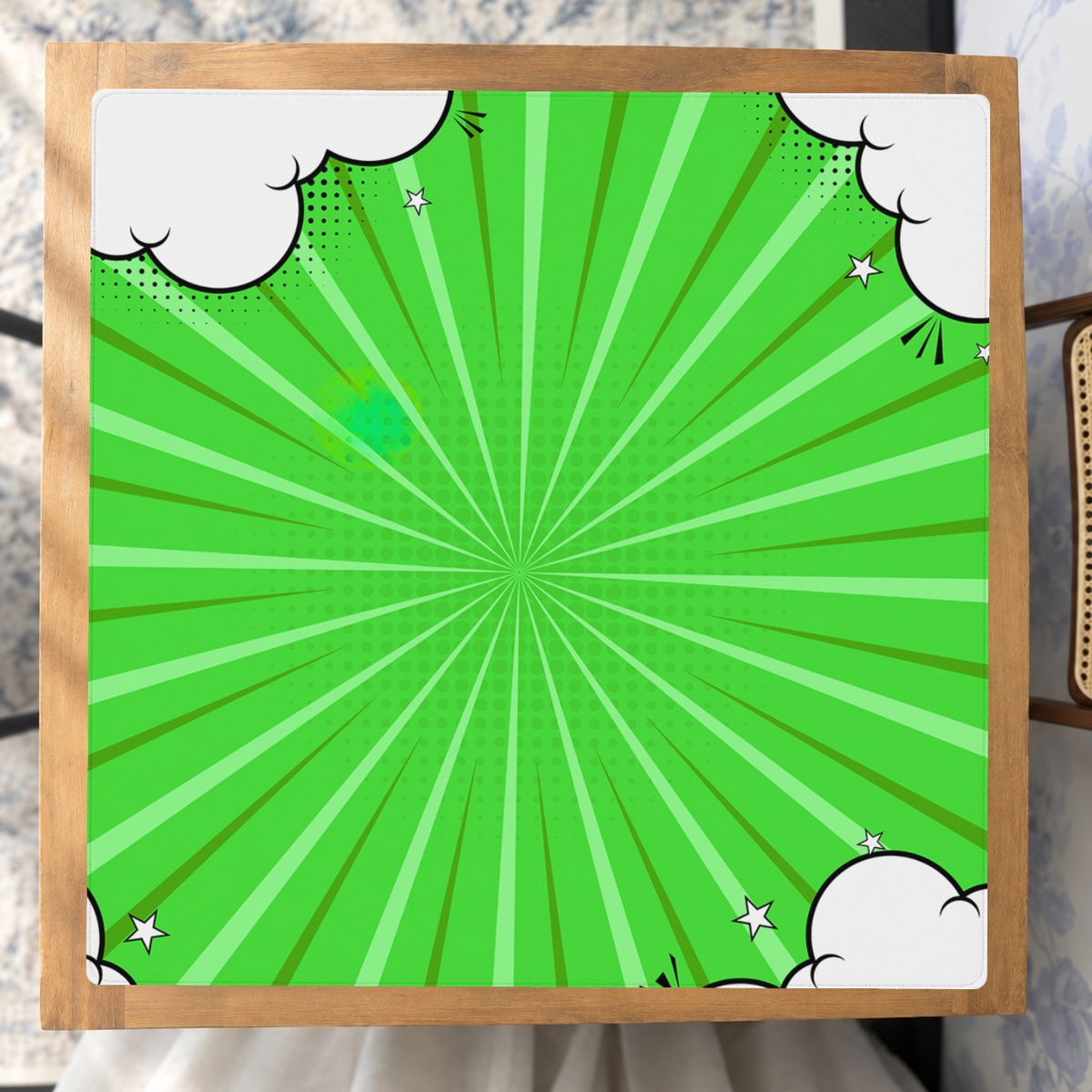 Cloud Nine Green mahjong mat — Studio Overhead