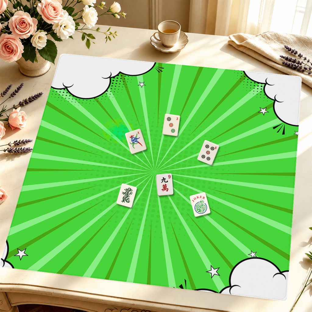 Cloud Nine Green mahjong mat — Styled Tile Table