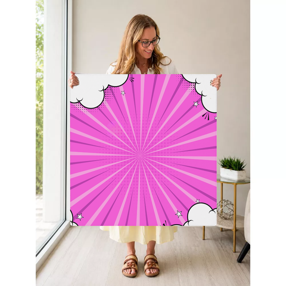 Cloud Nine Pink mahjong mat — Held Mat Portrait