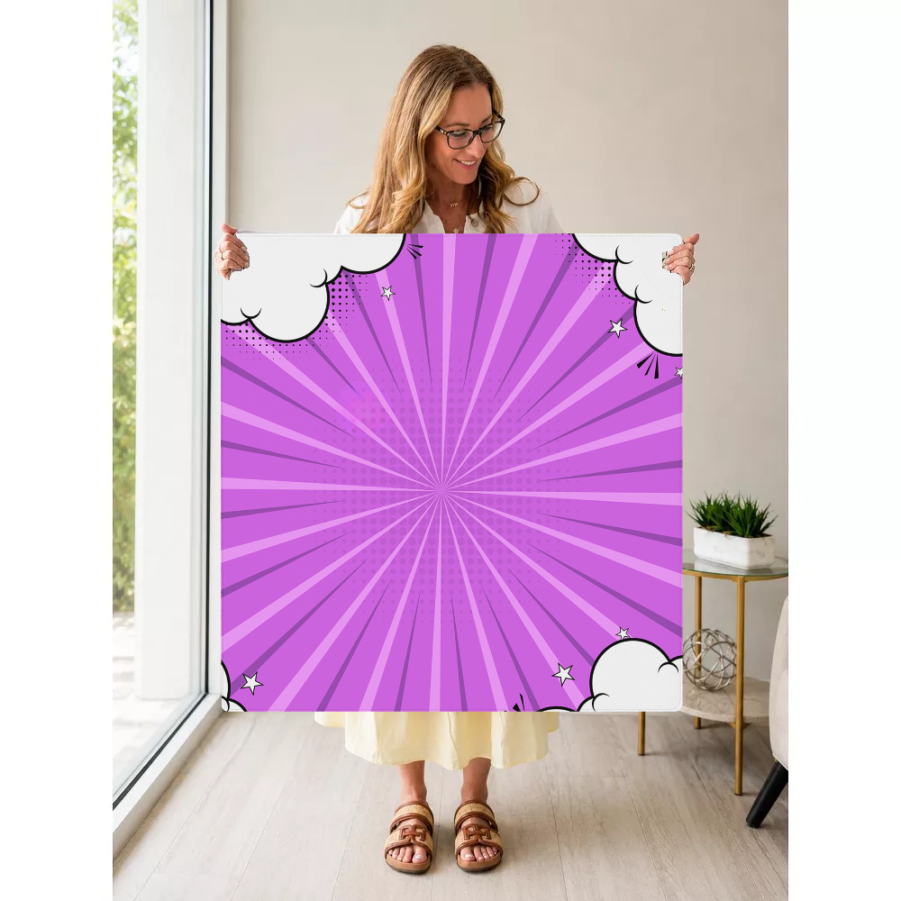 Cloud Nine Purple mahjong mat — Held Mat Portrait