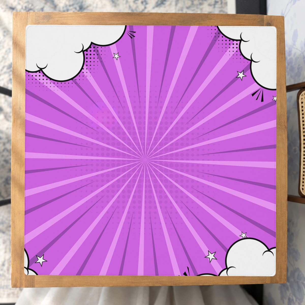 Cloud Nine Purple mahjong mat — Studio Overhead
