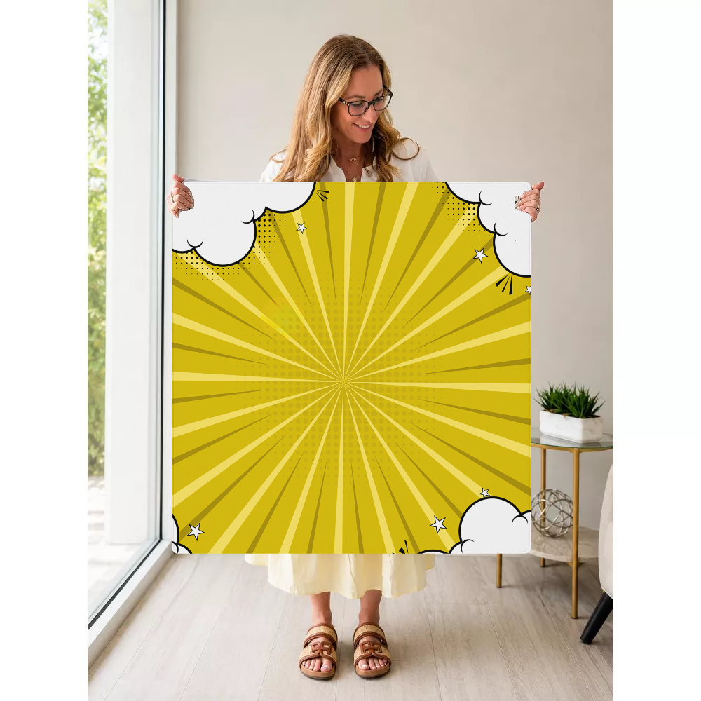 Cloud Nine Yellow mahjong mat — Held Mat Portrait