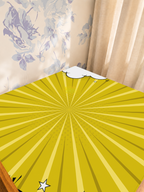 Cloud Nine Yellow mahjong mat — Sunlit Detail