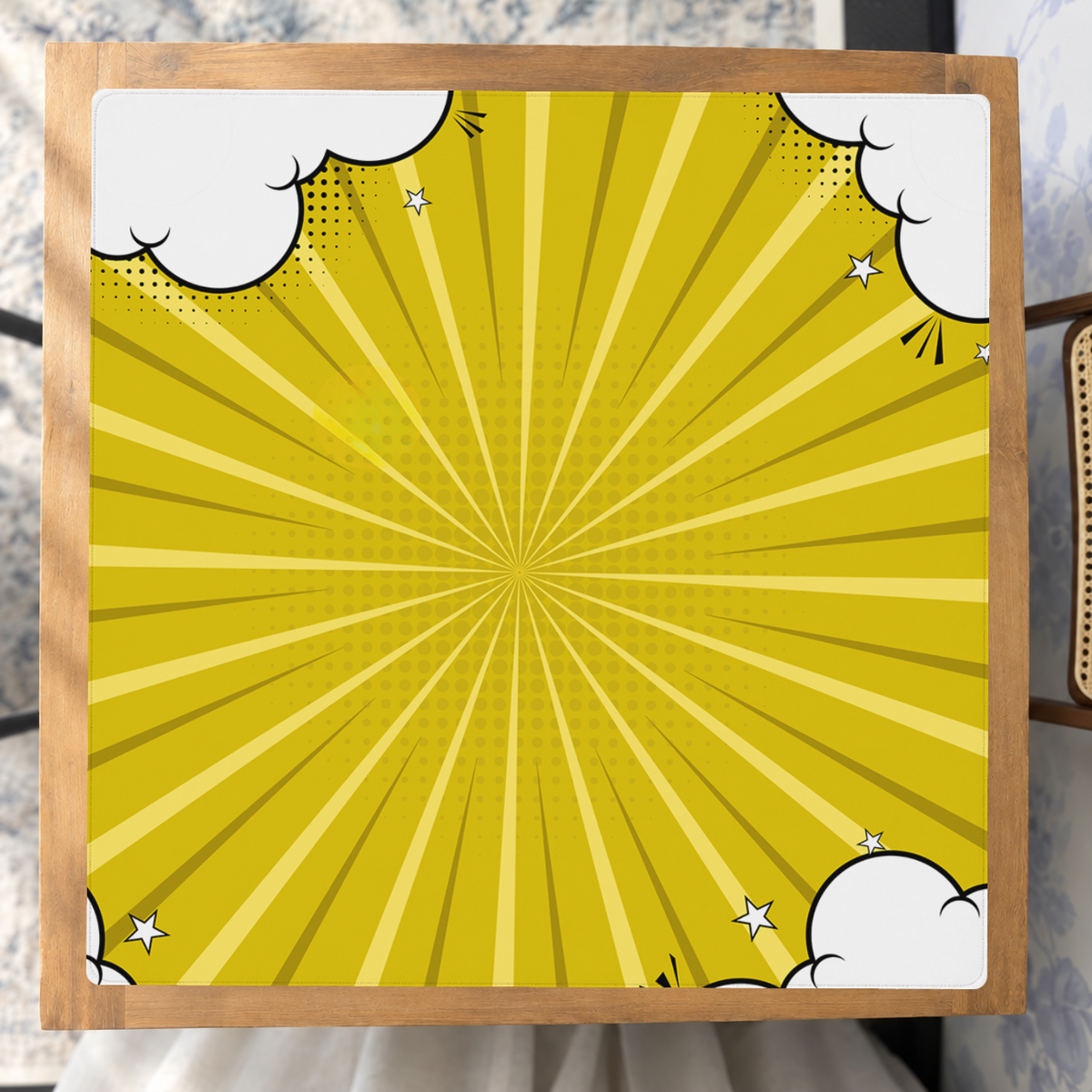 Cloud Nine Yellow mahjong mat — Studio Overhead