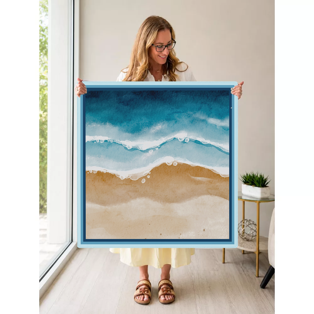 Coastal Blueprint mahjong mat — Held Mat Portrait