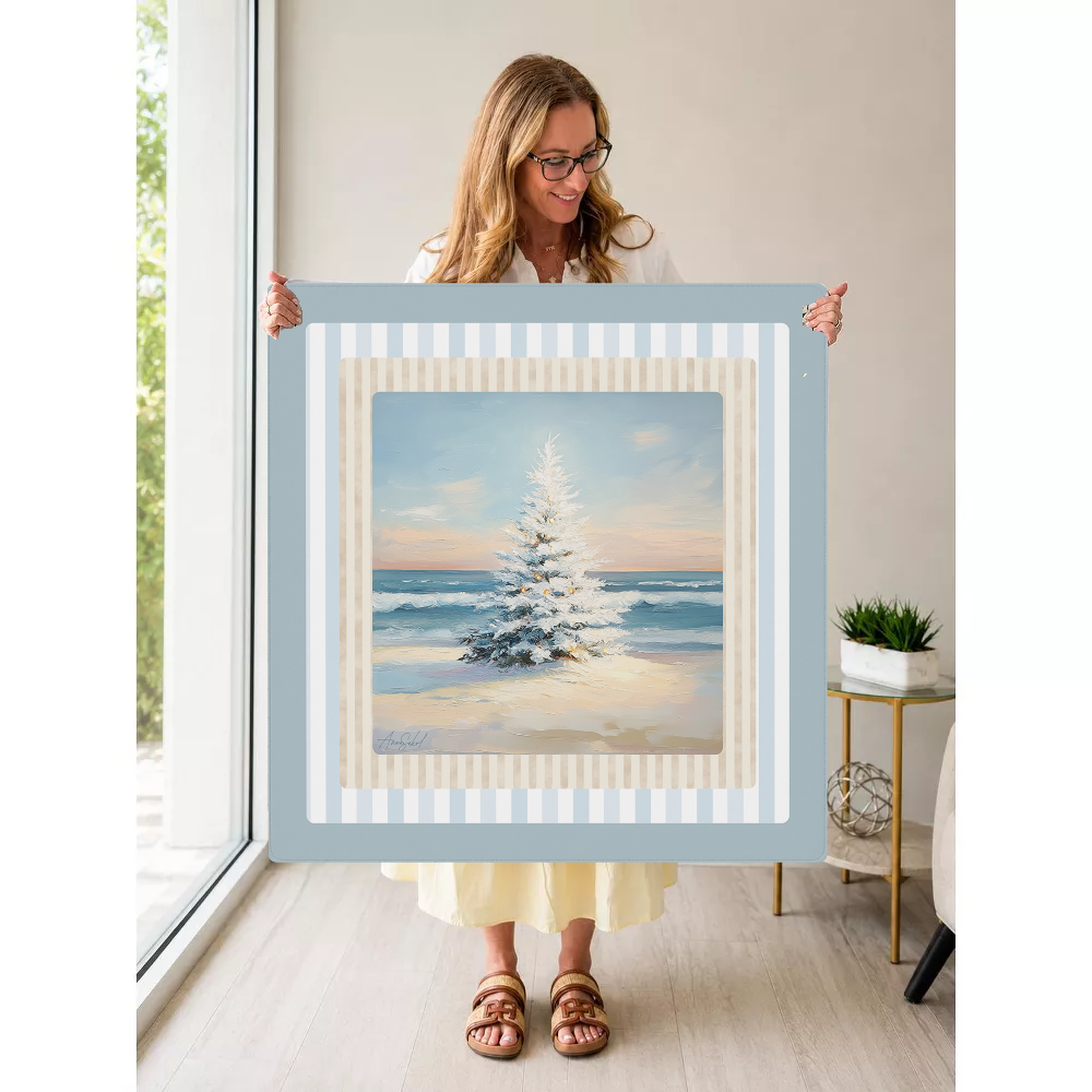 Coastal Christmas mahjong mat — Held Mat Portrait