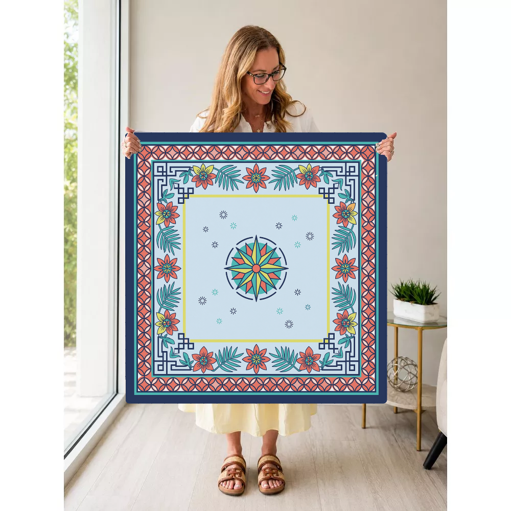Compass Rose and Chill mahjong mat — Held Mat Portrait