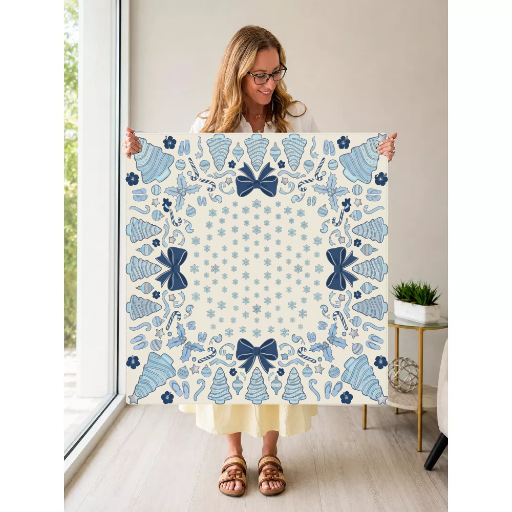Cookie Tinsel – Blue mahjong mat — Held Mat Portrait