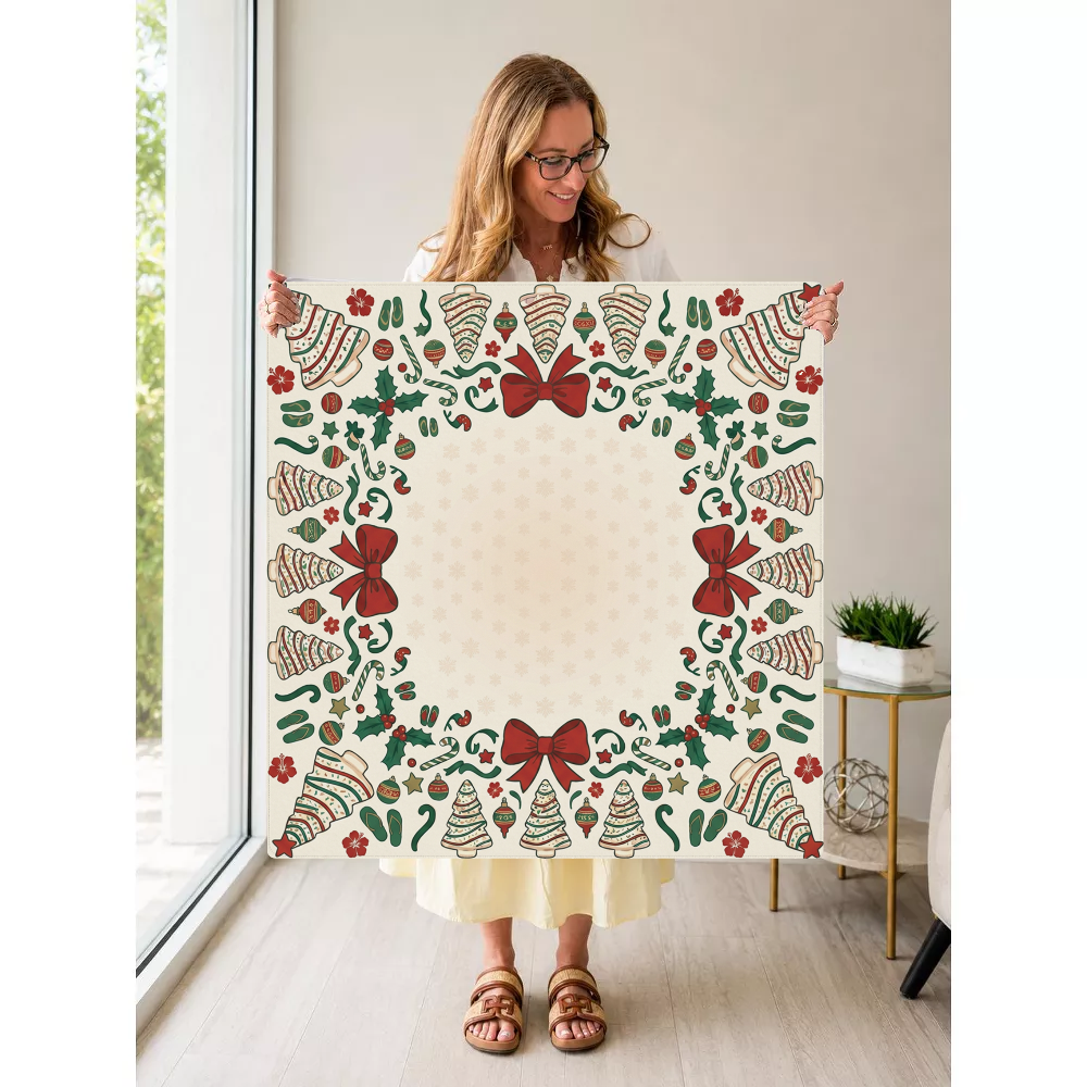 Cookie Tinsel – Green mahjong mat — Held Mat Portrait