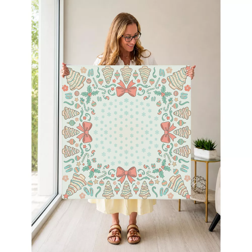 Cookie Tinsel –Mint mahjong mat — Held Mat Portrait