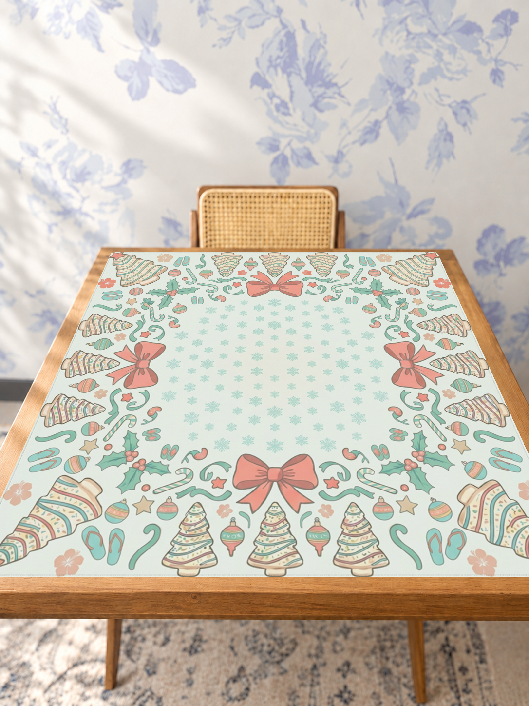 Cookie Tinsel –Mint mahjong mat — Studio Table Angle