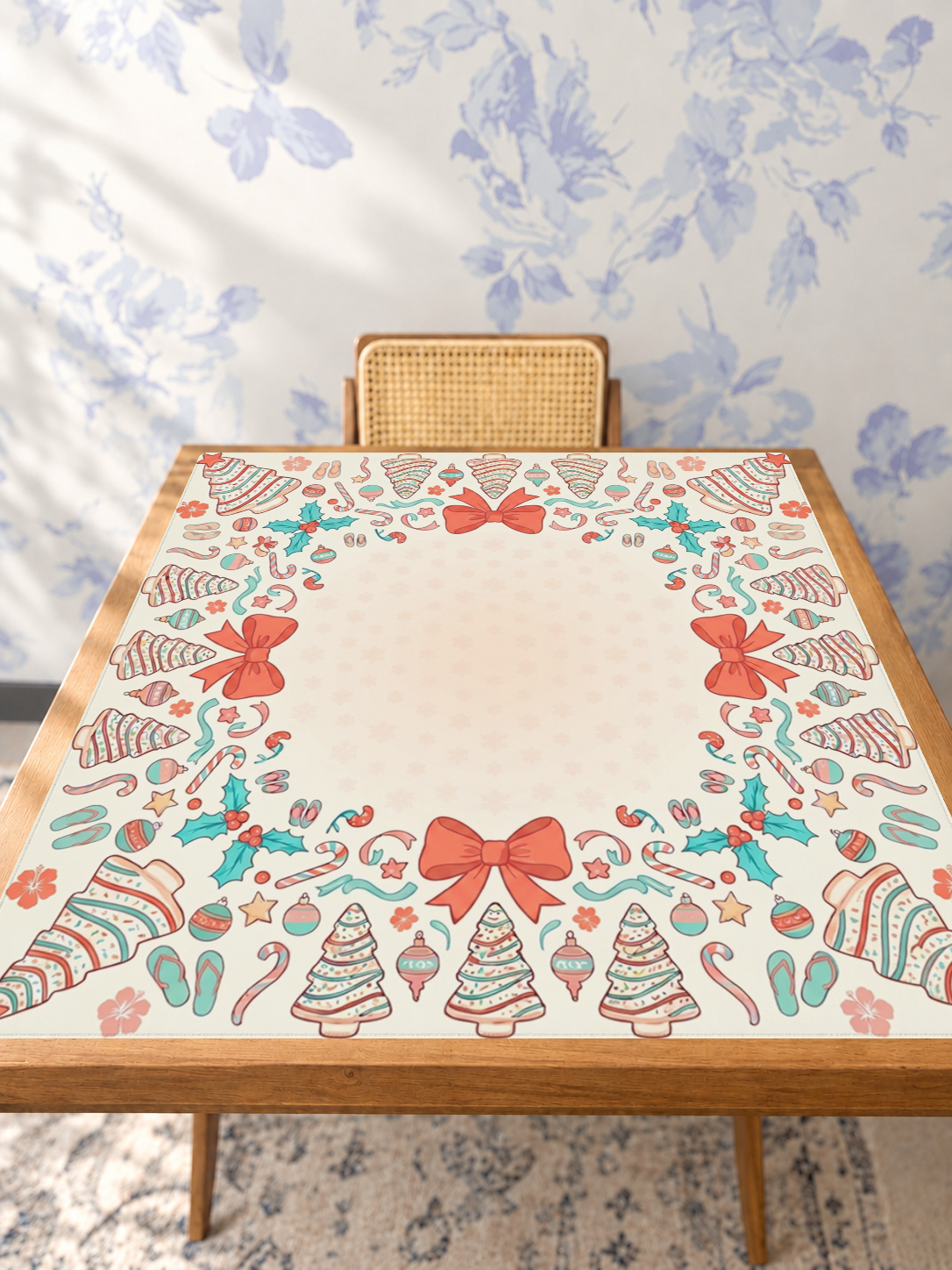 Cookie Tinsel - Pastel mahjong mat — Studio Table Angle