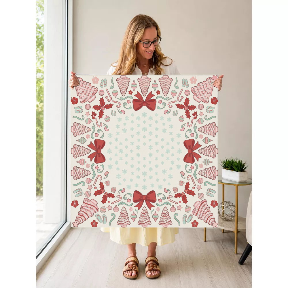 Cookie Tinsel – Red mahjong mat — Held Mat Portrait