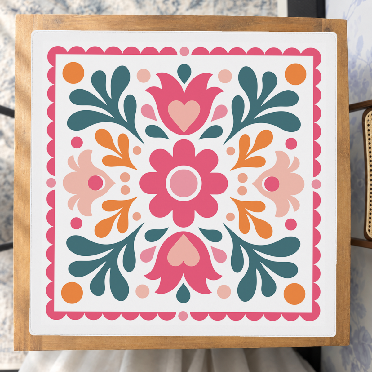Coral Crush mahjong mat — Studio Overhead