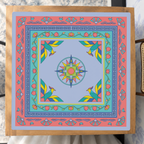 Coral Me Maybe East Wind mahjong mat — Studio Overhead