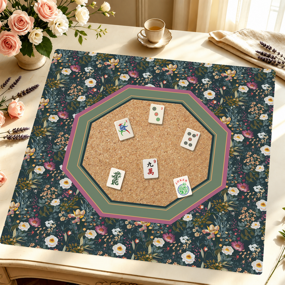 Cork Lounge mahjong mat — Styled Tile Table