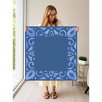 Corner Crush Blue Square mahjong mat — Held Mat Portrait