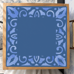 Corner Crush Blue Square mahjong mat — Studio Overhead