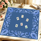 Corner Crush Blue Square mahjong mat — Styled Tile Table