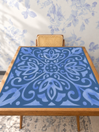 Corner Crush | Blue mahjong mat — Studio Table Angle