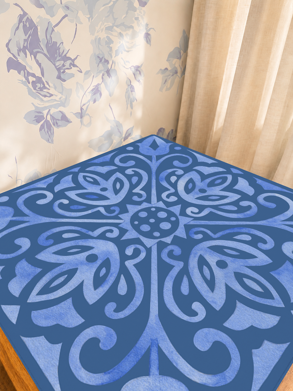 Corner Crush | Blue mahjong mat — Sunlit Detail