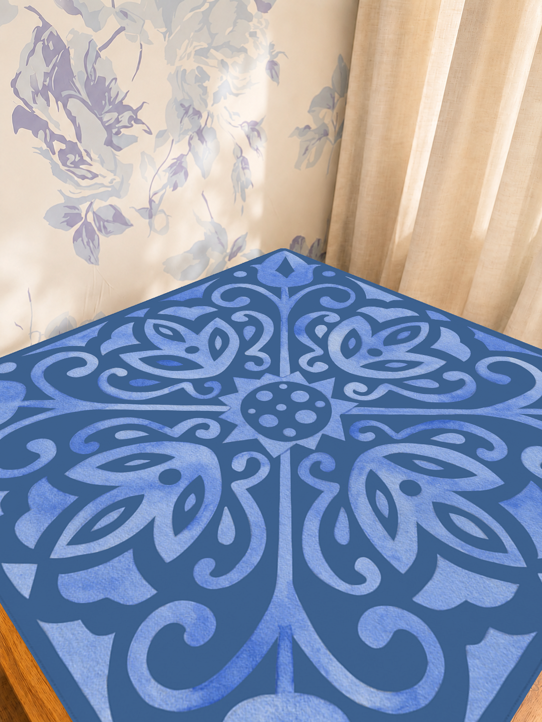 Corner Crush | Blue mahjong mat — Sunlit Detail