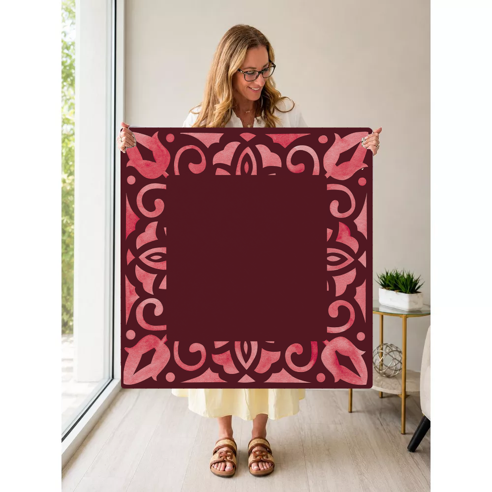 Corner Crush  |Red Square mahjong mat — Held Mat Portrait
