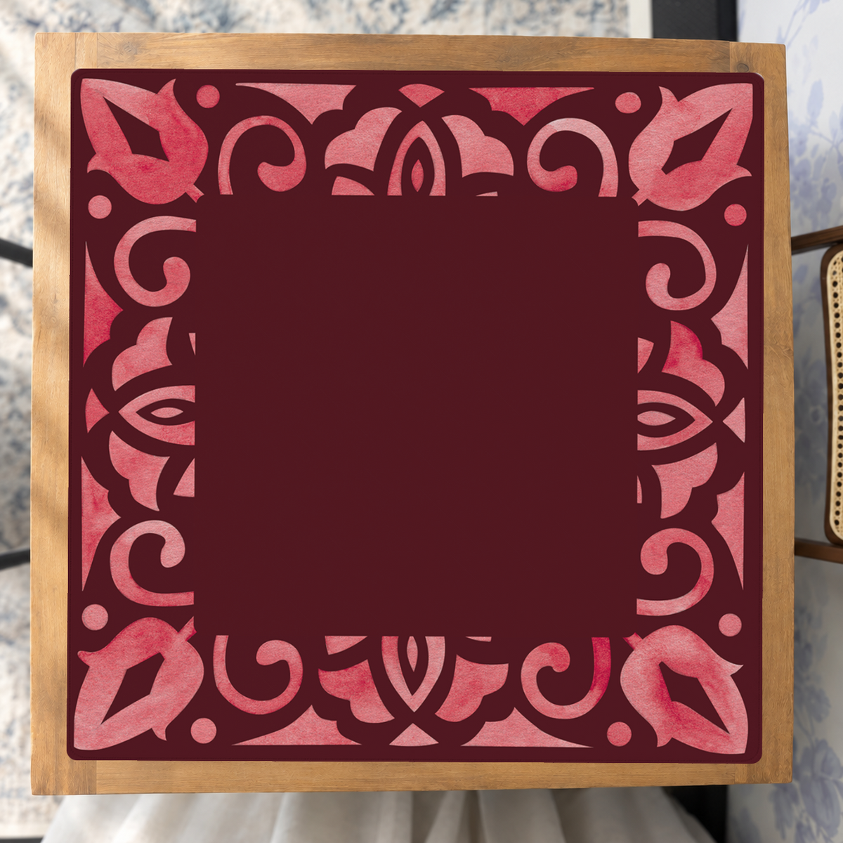Corner Crush  |Red Square mahjong mat — Studio Overhead