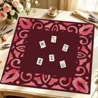 Corner Crush  |Red Square mahjong mat — Styled Tile Table