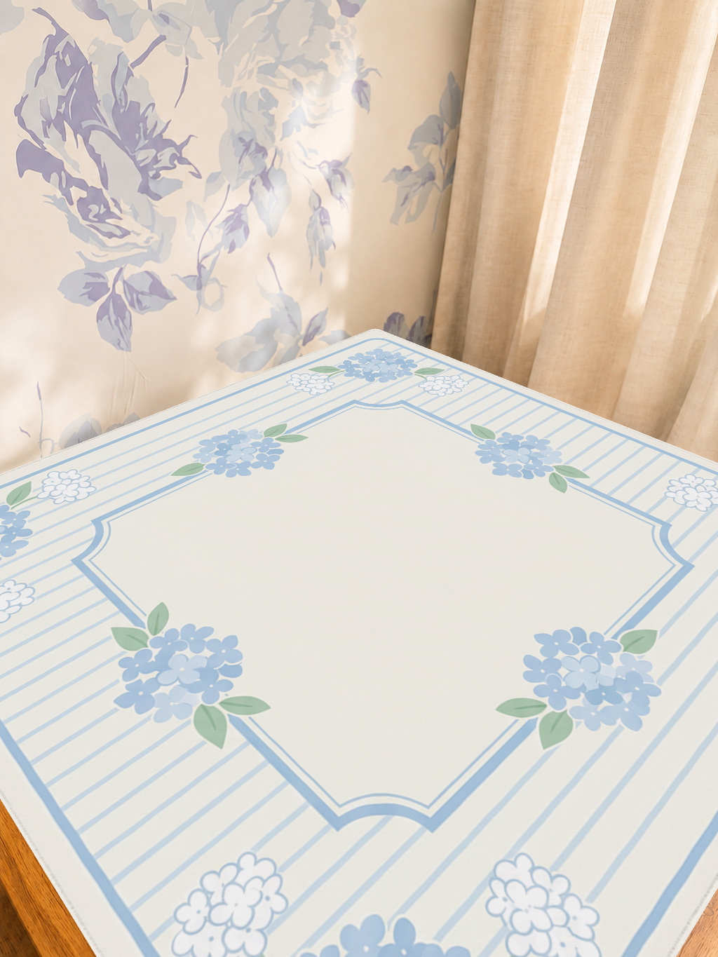 Cottage Garden Stripe mahjong mat — Sunlit Detail