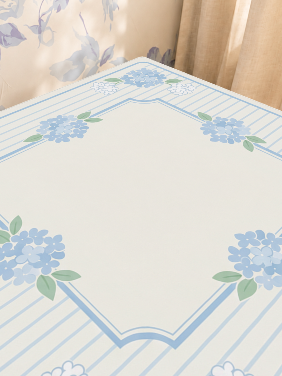 Cottage Garden Stripe mahjong mat — Sunlit Close-up