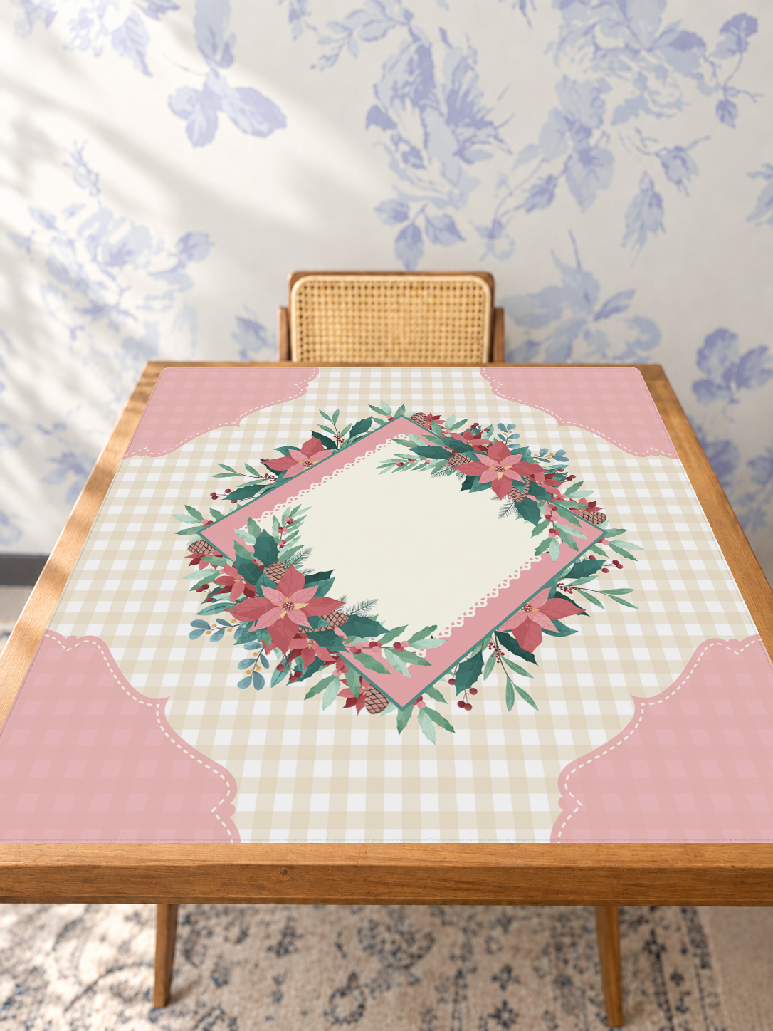 Country Caroling mahjong mat — Studio Table Angle