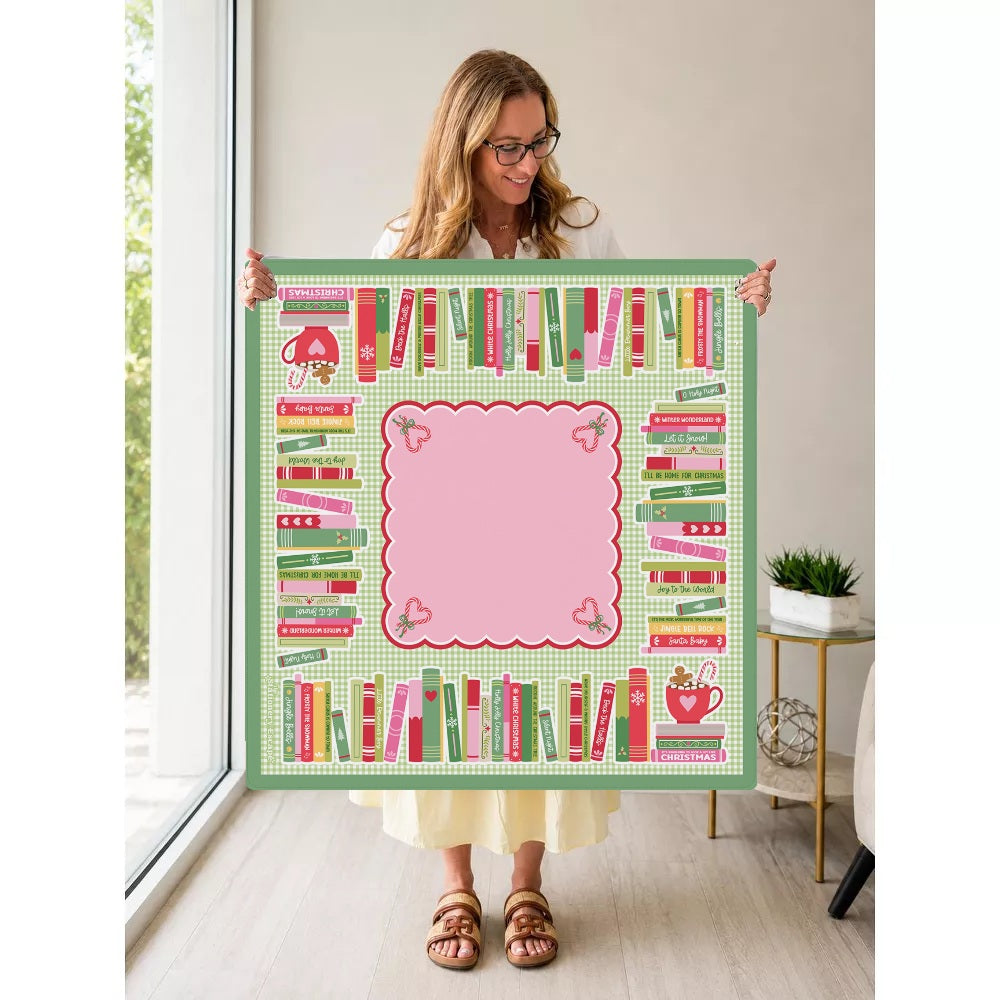 Cozy Christmas Library Mahjong Mat — Held Mat Portrait [held-mat-portrait-square]