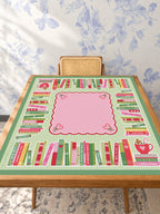 Cozy Christmas Library Mahjong Mat — Studio Table Angle [studio-angle-square]