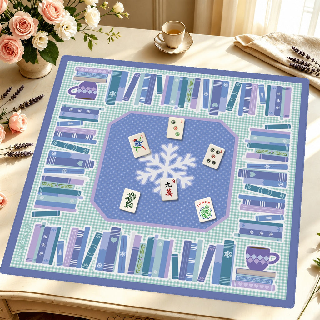 Cozy Winter Library Mahjong Mat — Styled Tile Table [styled-tile-table-square]
