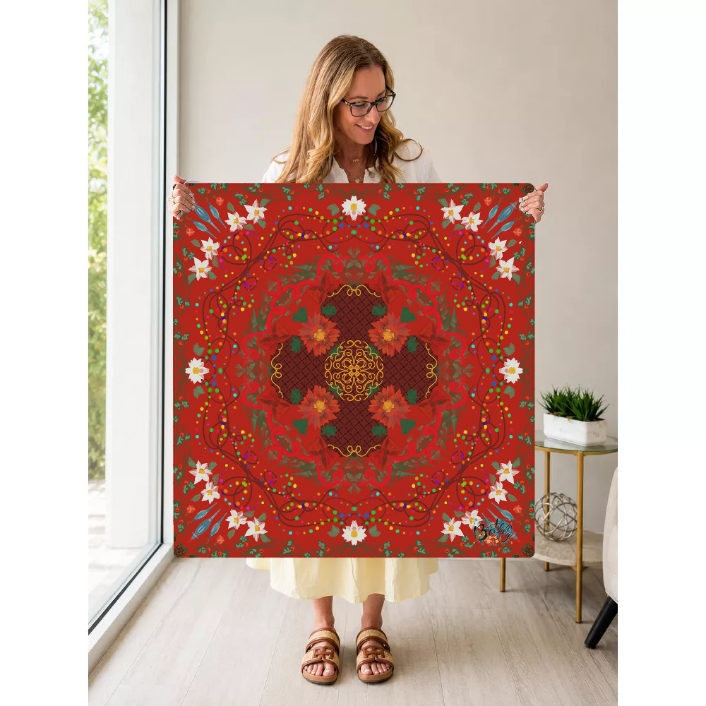 Crimson Lotus Dreams mahjong mat — Held Mat Portrait
