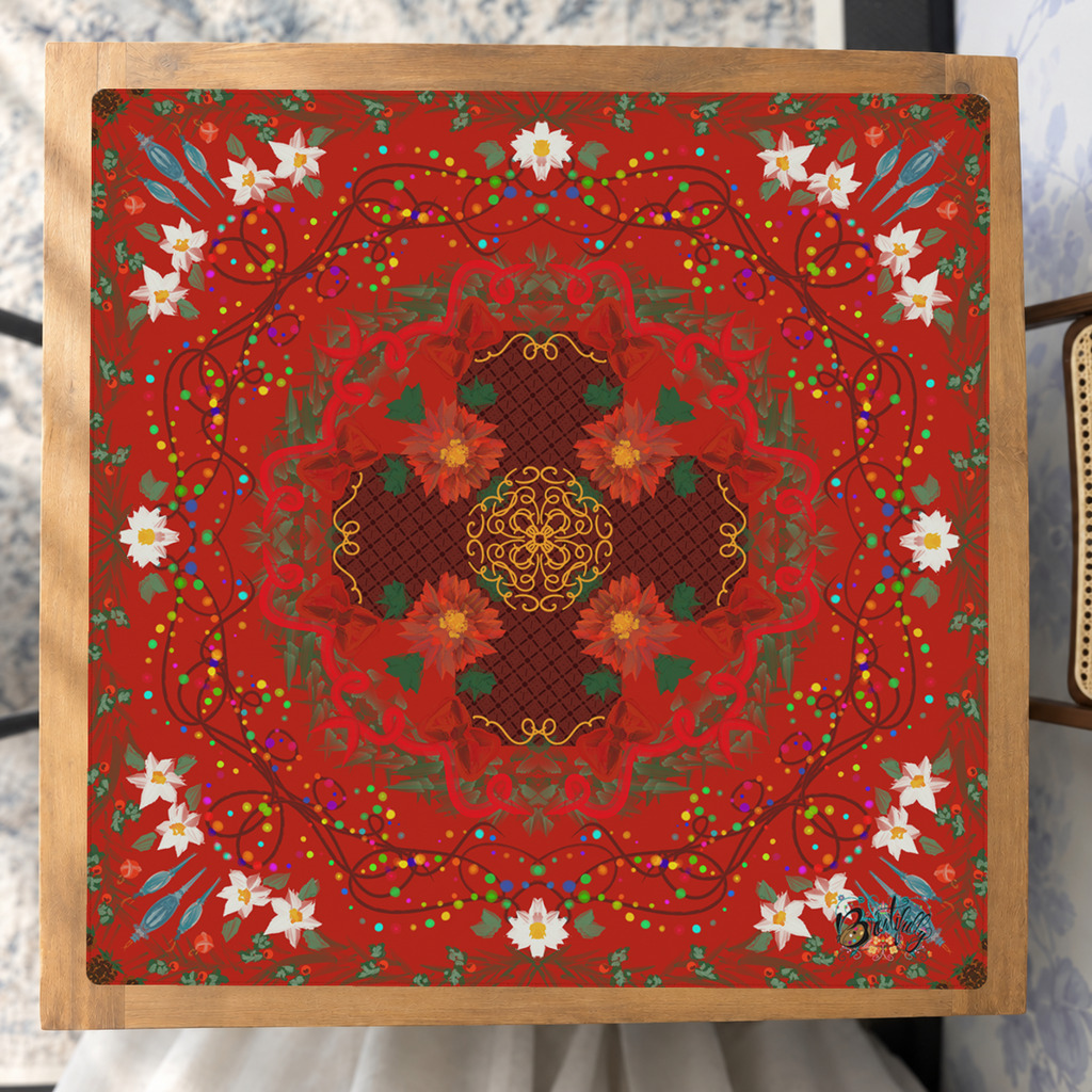 Crimson Lotus Dreams mahjong mat — Studio Overhead