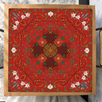 Crimson Lotus Dreams mahjong mat — Studio Overhead
