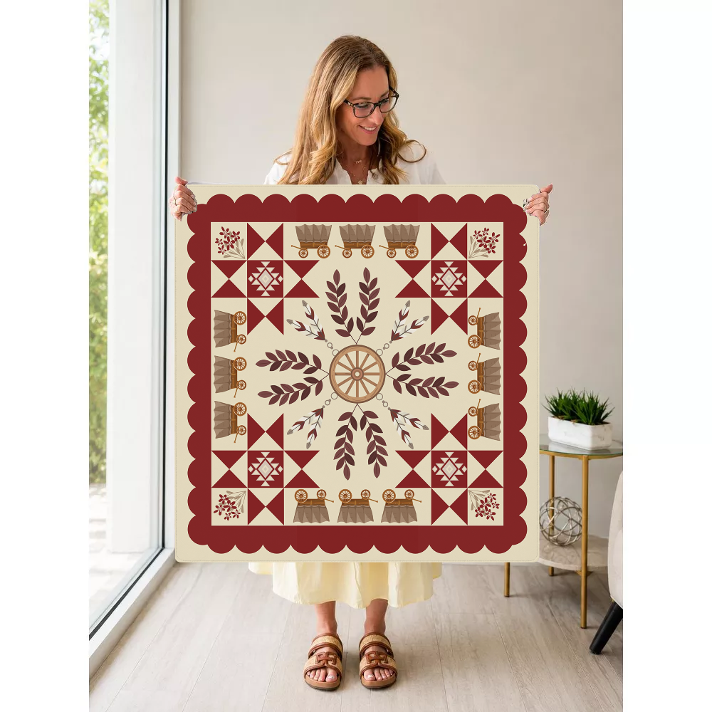 Crimson Prairie mahjong mat — Held Mat Portrait