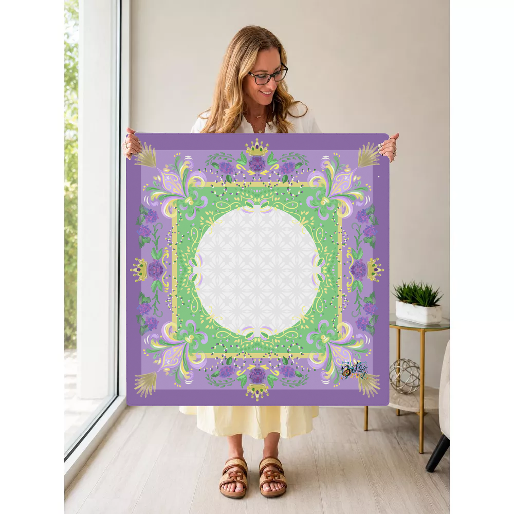 Crown of Lilacs mahjong mat — Held Mat Portrait