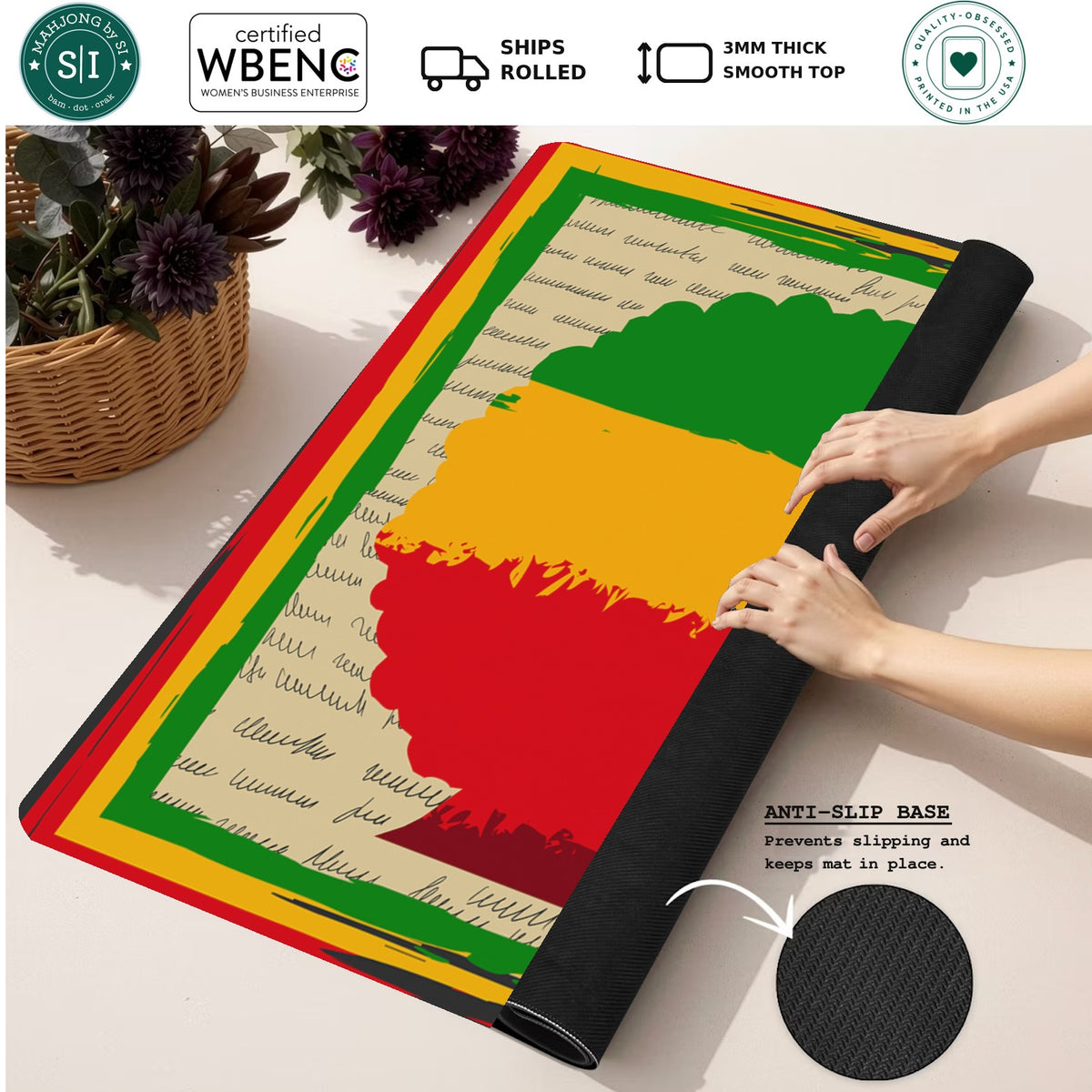 Mahjong by SI™ Crowned in Color Mahjong Mat — Rolled Mat Feature Image [rolled-feature-square]