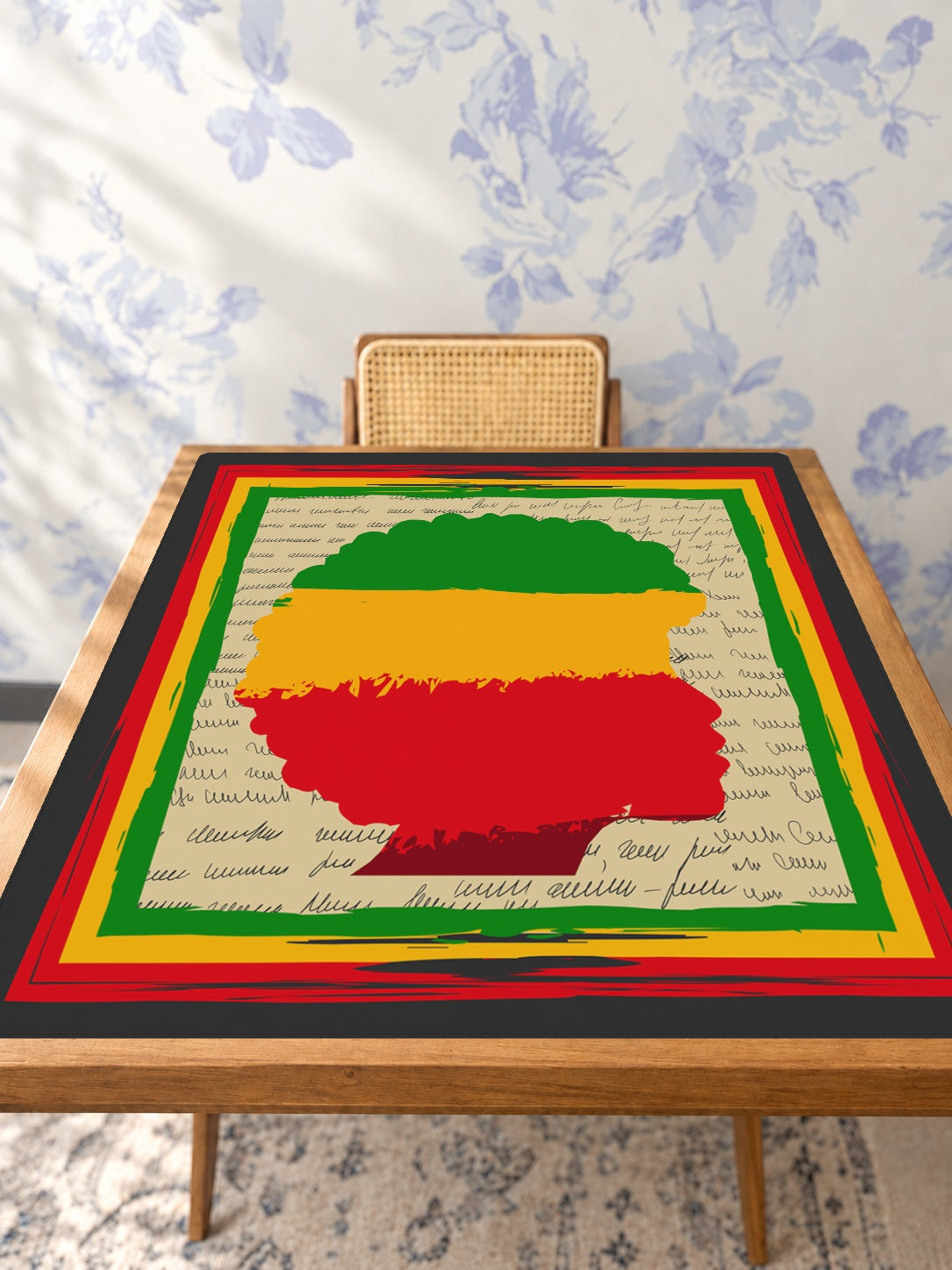 Mahjong by SI™ Crowned in Color Mahjong Mat — Studio Table Angle [studio-angle-square]