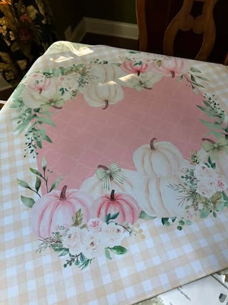 Customer photo of Pretty Pumpkin Mahjong Mat in use