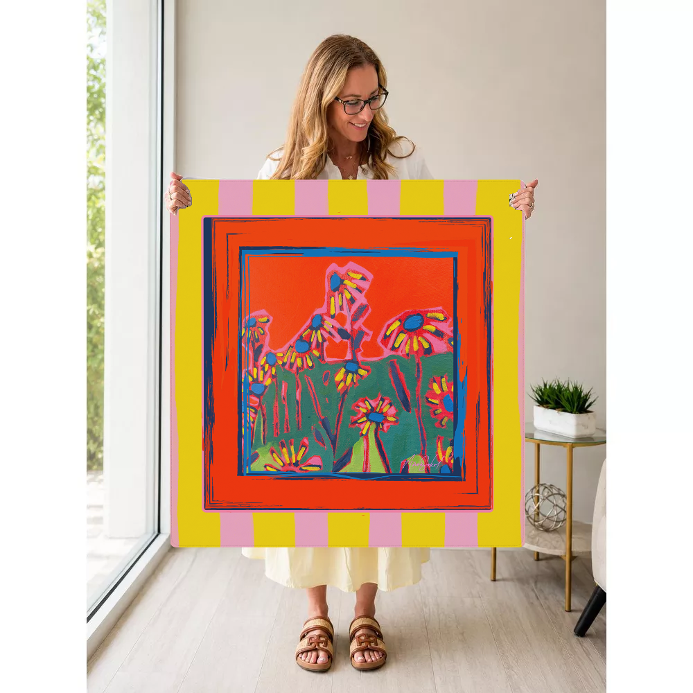 Daisy Pop Parade mahjong mat — Held Mat Portrait