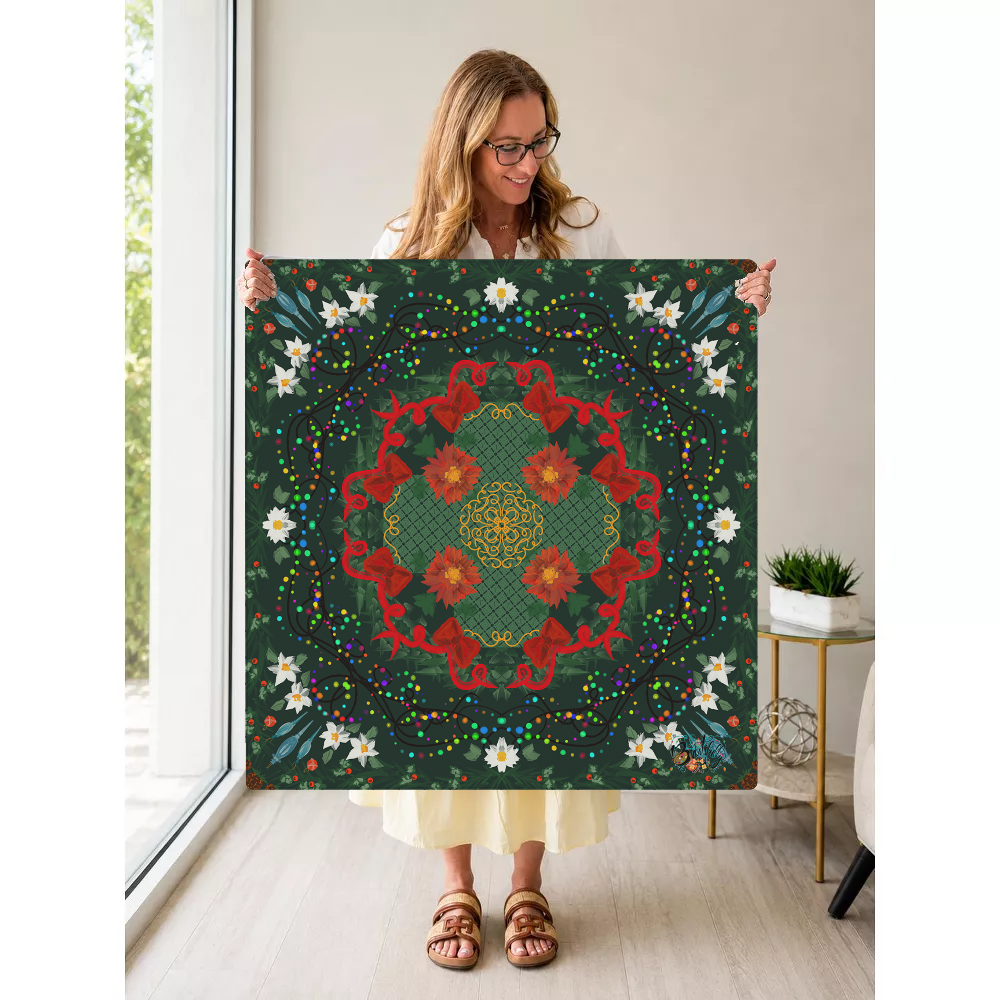 Deck the Tiles mahjong mat — Held Mat Portrait
