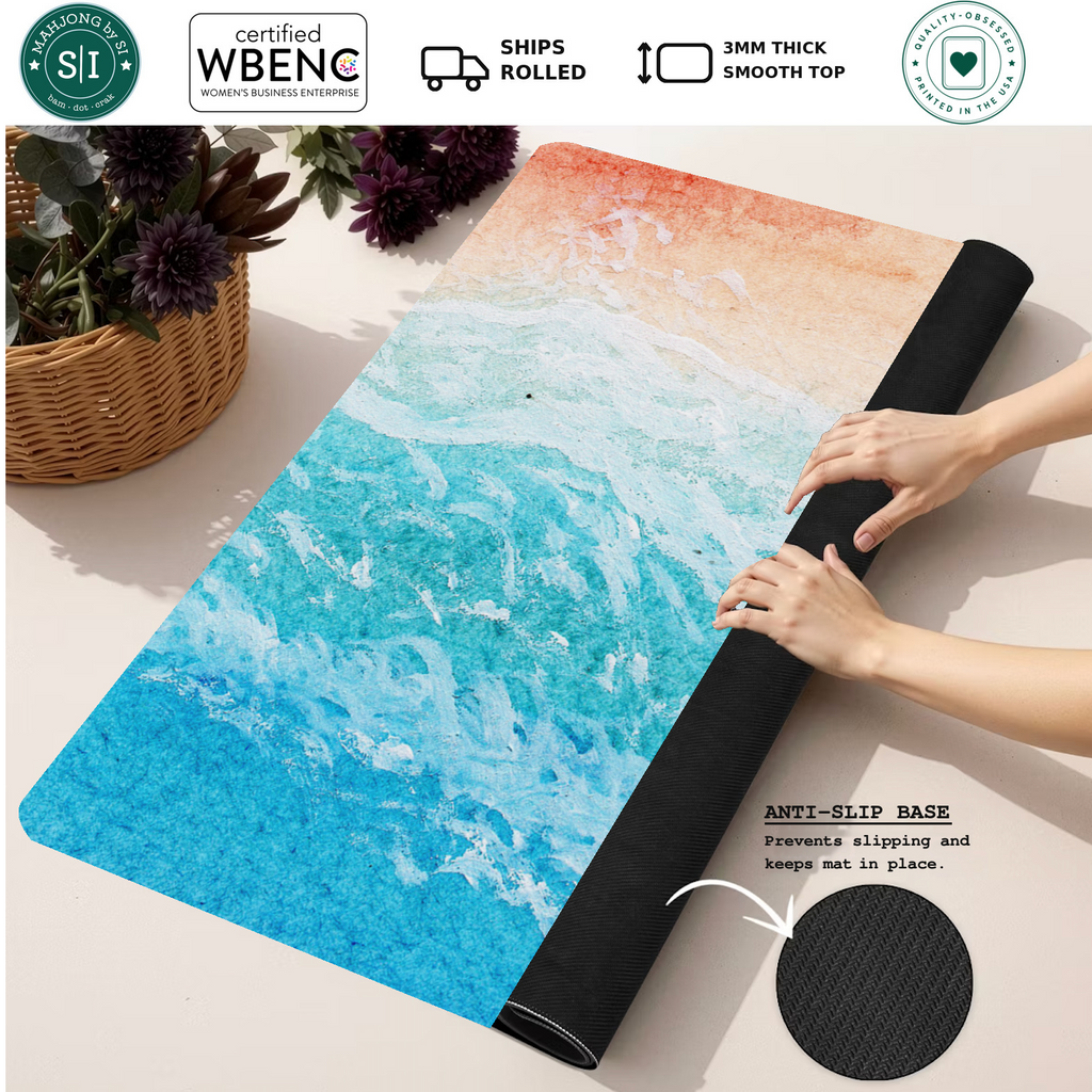 Deep End Decision mahjong mat — Rolled Mat Feature Image